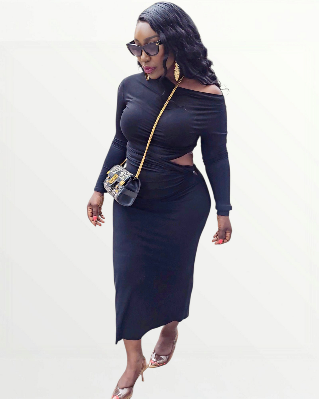 Off the Shoulder Cropped Top & Maxi Skirt