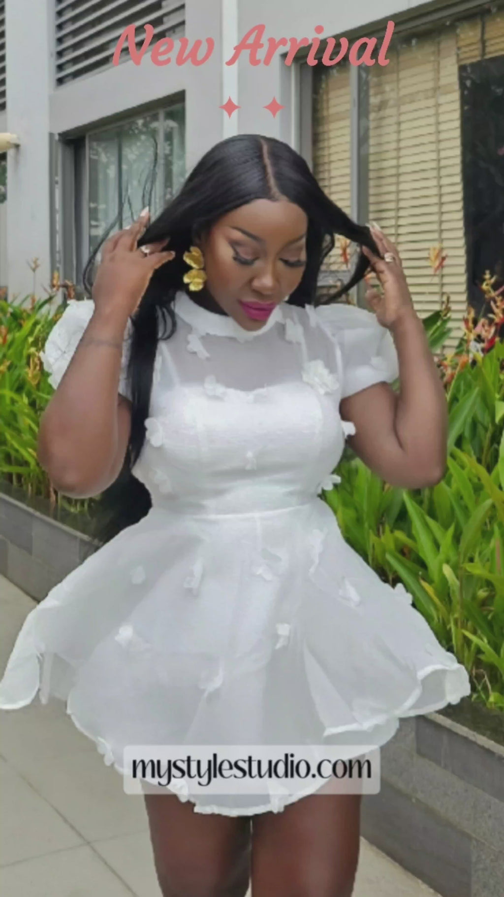 White Chiffon A-Line Dress