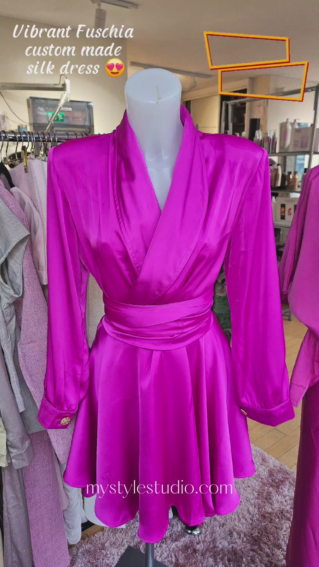 Fuschia Silk Wrap Dress