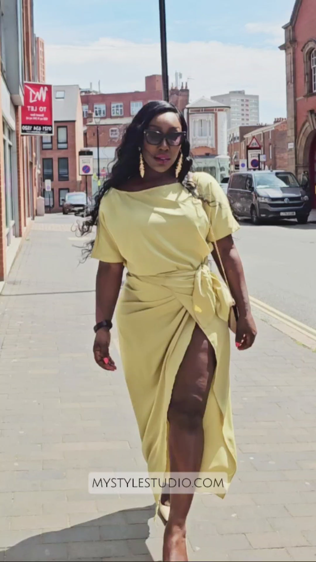 Chartreuse Wrap Dress