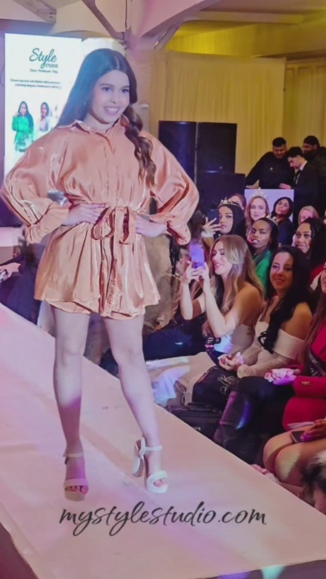 Orange Shimmer Shorts Set