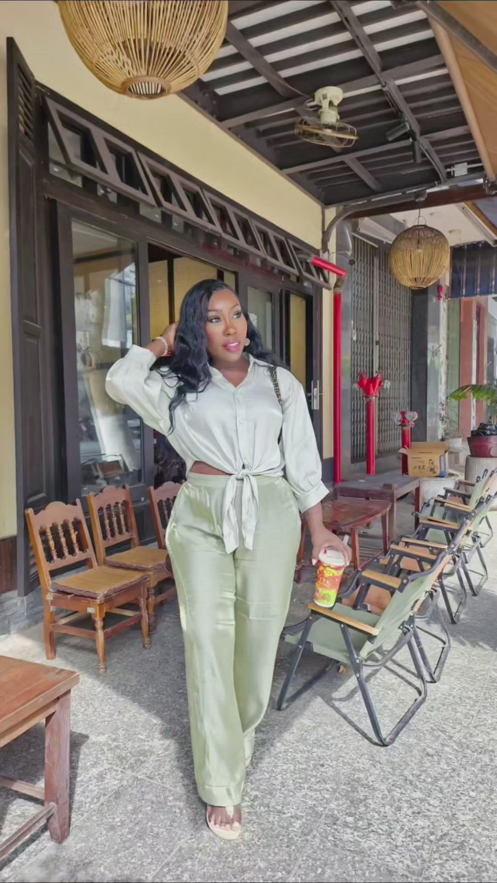 Sage Green Shimmer Top