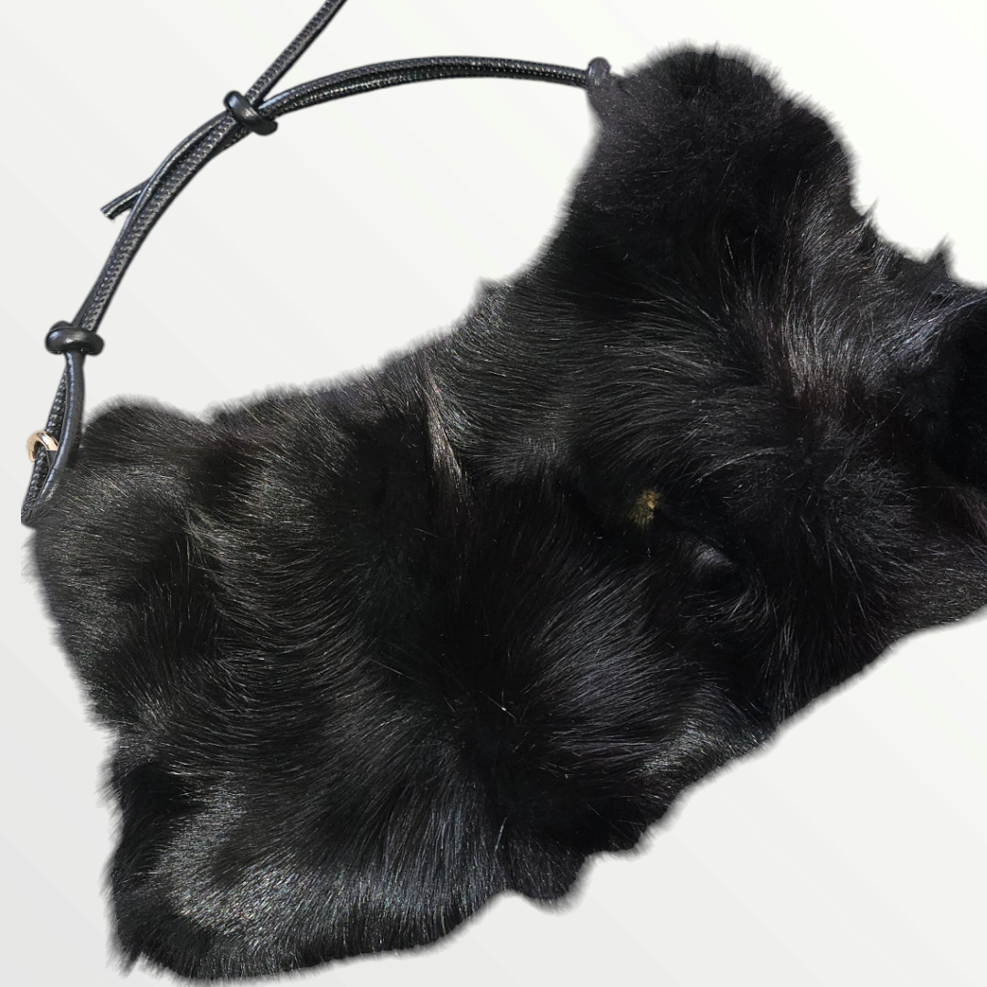 Black Fur Handbag