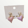 Lilac Heart Earrings