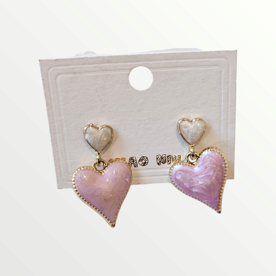 Lilac Heart Earrings