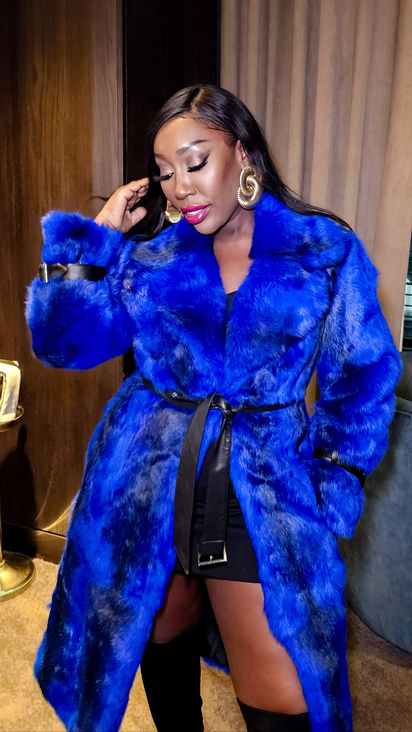 Blue & Black Fur Coat