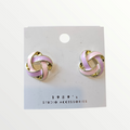 Pink & Lilac Ribbon Earrings