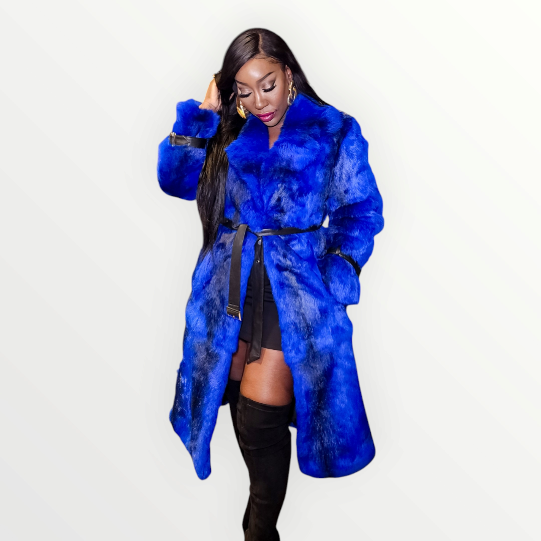 Blue & Black Fur Coat