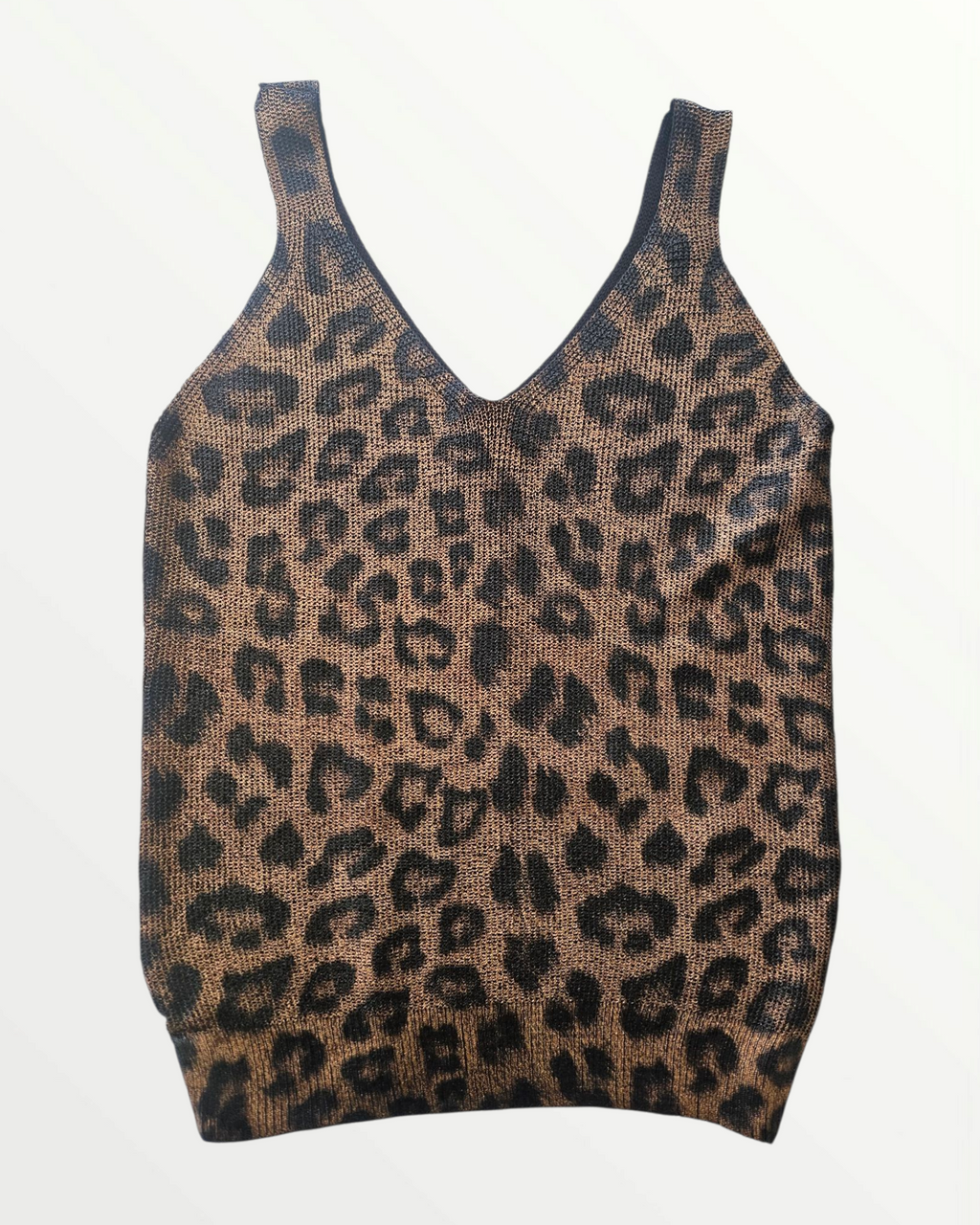 V-Neck Leopard Print Top