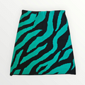 Green & Black Zebra Knit Skirt
