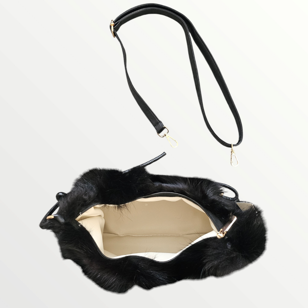 Black Fur Handbag