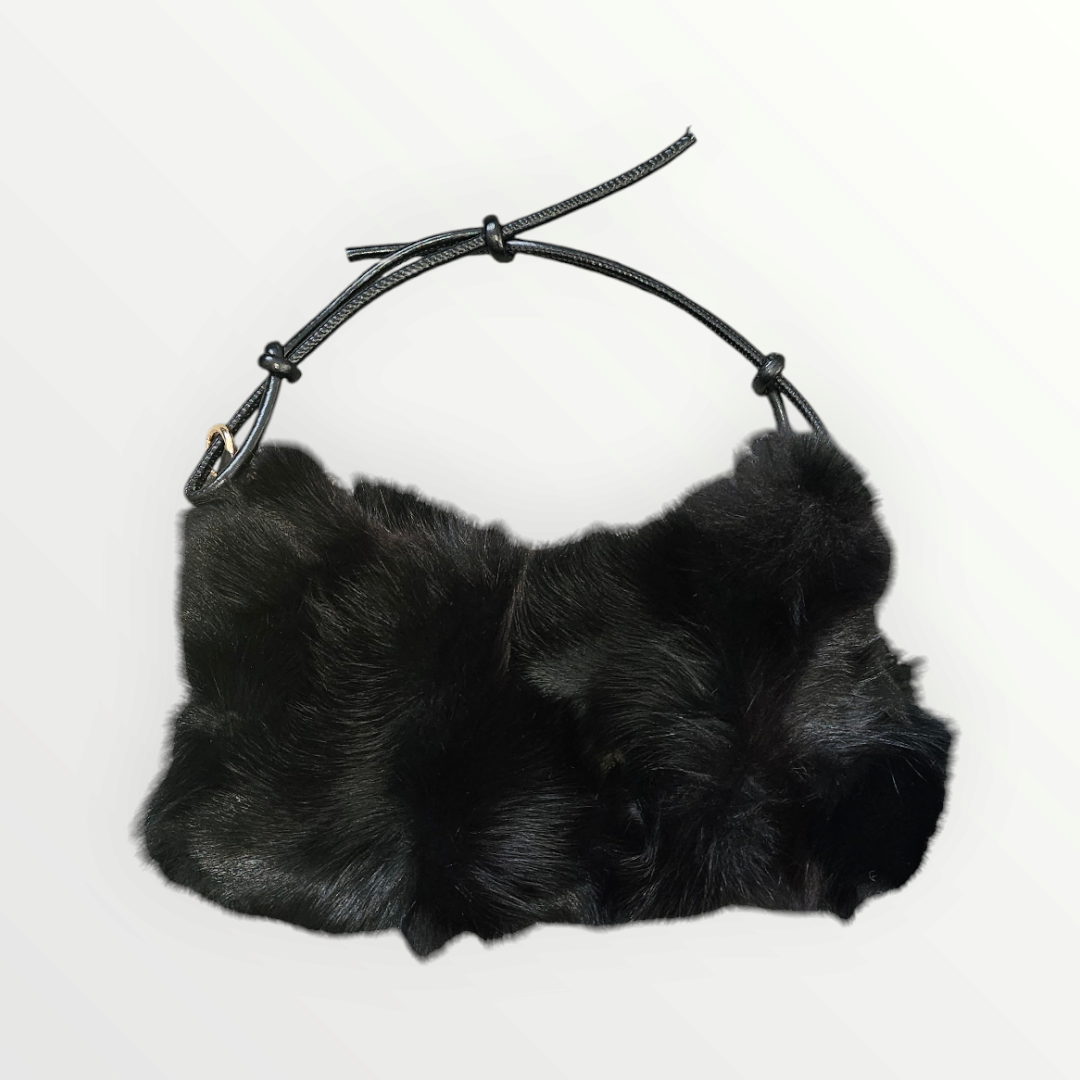 Black Fur Handbag