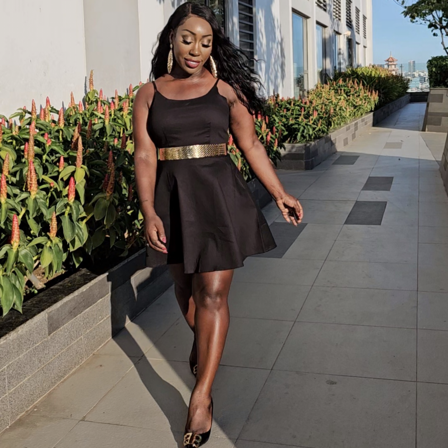 A-line Black Dress