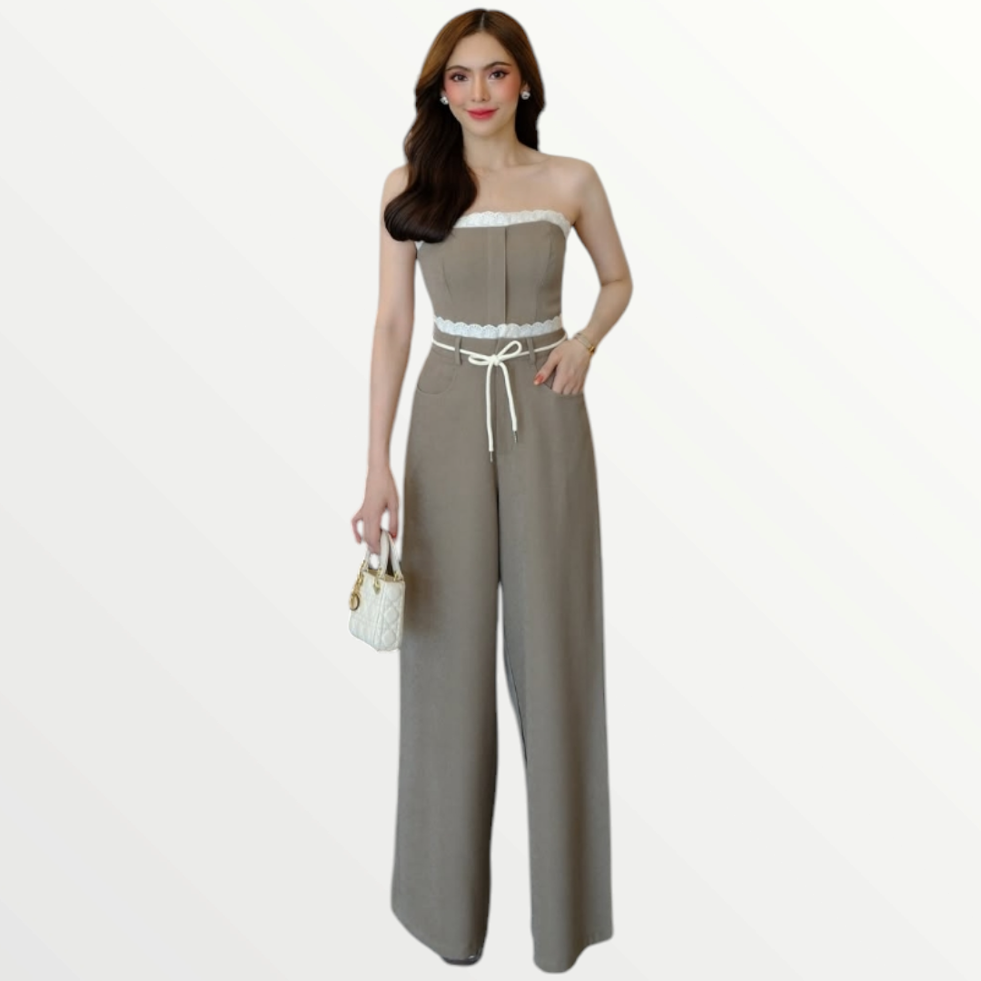 Grey Strapless 2 Piece Set