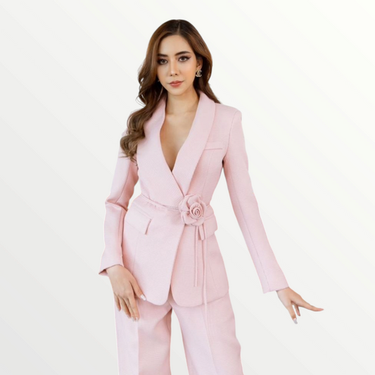Pink Textured Suit