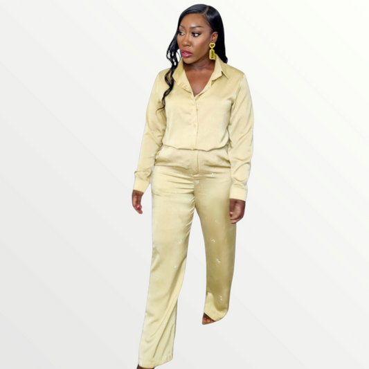Chartreuse Rhinestone Co-Ord
